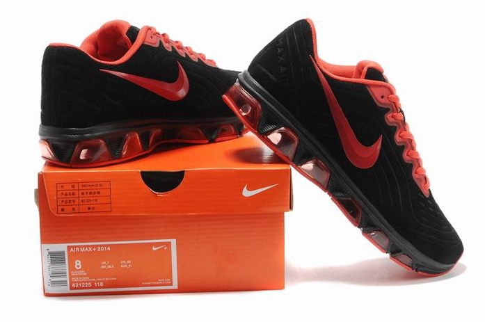 Nike Air Max 2015 Chaussures Hommes fourrure rouge sur la vente Noir Rouge (2)